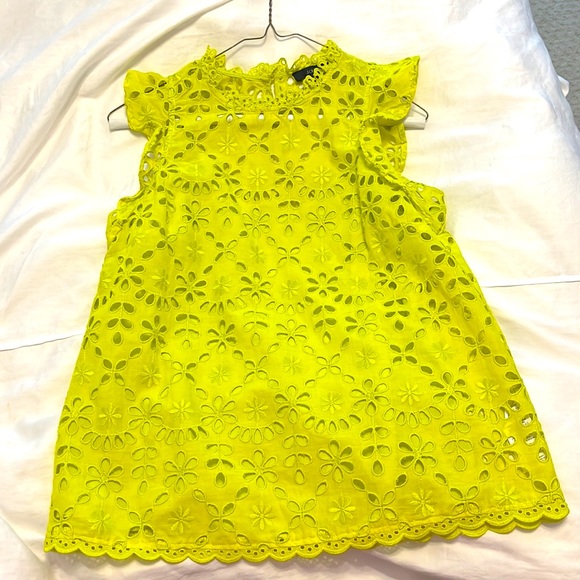 J. Crew eyelet top with flutter sleeves and matching cami underneath. - Picture 3 of 8